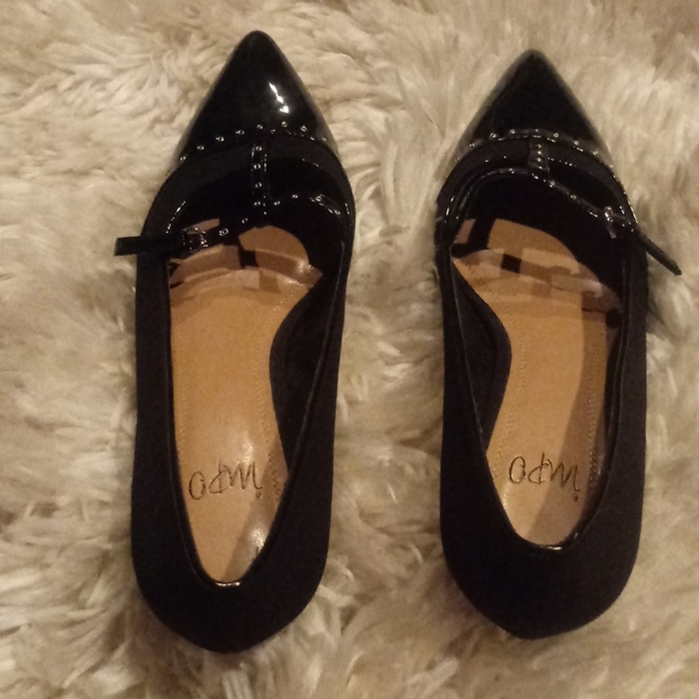 Black patten pumps